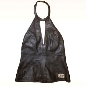 Harley Davidson | genuine leather halter corset vest